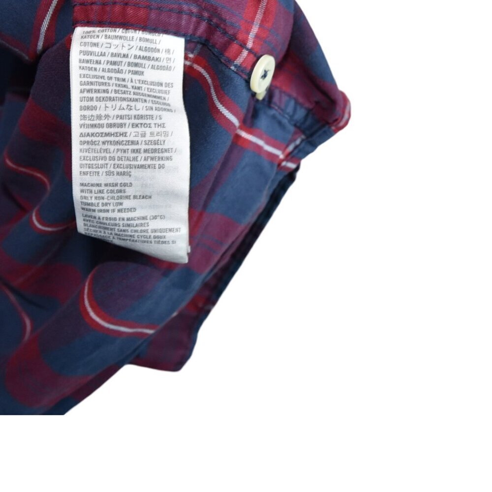 ABERCROMBIE & FITCH Men's Shirt Muscle Blue Plaid Moose Logo Cotton Large - Picture 9 of 9